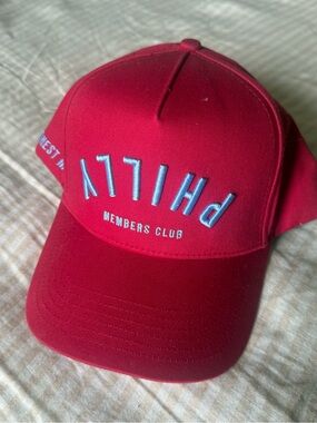 Red PHLLY Members Club Embroidered Baseball Cap